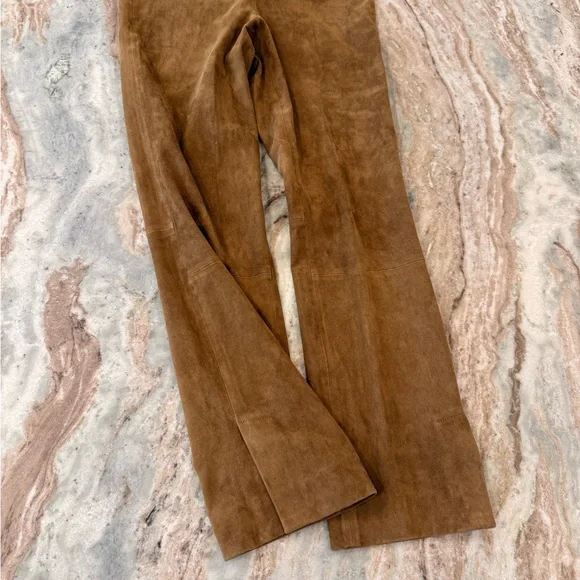 Vince lambskin split hem brown suede pants size M